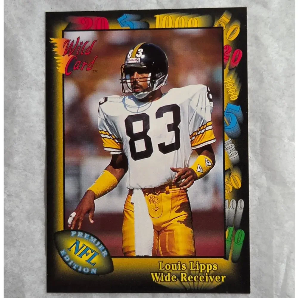 Wildcard 1991 NFL Louis Lipps Rare #50 Pittsburg Steelers Trading Card NM